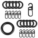 КОЛЬЦА С ПРИНЦИПАМИ 10 ШТ. МАТОВЫЕ ЧЕРНЫЕ ДЛЯ КАРДИНА BOJANEK STUDIO Ø 16 мм