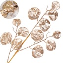 SZTUCZNE KWIATY GAŁĄZKA LIŚCIE DUŻE ZŁOTE DO WAZONU STROIK 55 cm