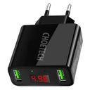 CHOETECH C0028 Сетевое зарядное устройство 2x USB-A LCD 11 Вт