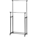 ДВОЙНАЯ НАПОЛЬНАЯ ВЕШАЛКА НА КОЛЕСАХ ШКАФ ДЛЯ ОДЕЖДЫ РЕГУЛИРУЕМЫЙ ШКАФ.