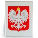 Официальная ПОЛЬСКАЯ ЭМБЛЕМА 40x30см Серебристая алюминиевая рамка