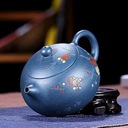 Чайник из фиолетовой глины ручной работы из чистого глины