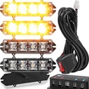 4x LAMPY OSTRZEGAWCZE STROBOSKOP POMOC LAWETA LED MOCNE STROBOSKOPY