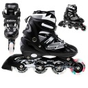 РОЛИКОВЫЕ КОНЬКИ РЕГУЛИРУЕМЫЕ КОНЬКИ ЧЕРНЫЕ 34-37 СВЕТОДИОДНЫЕ КОЛЕСА