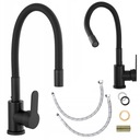 КУХОННЫЙ Смеситель для мойки ЧЕРНЫЙ ГИБКИЙ ИЗЛИК 360° ГИБКИЙ ЧЕРНЫЙ