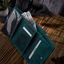 Dámska kabelka Kožená poštárka a Dámska peňaženka malá kožená; Set Dominujúca farba zelená
