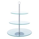 КРУГЛАЯ СТЕКЛЯННАЯ ТАРЕЛКА ДЛЯ ТОРТА, 3-Х ЯРУСНАЯ