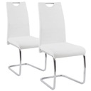 Krzesło Metalowe na Płozach K211 Białe EkoSkóra do Jadalni Kuchni Glamour Marka Halmar
