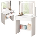 KOZMETIKAI SMINK FÉSÜLKÖDŐASZTAL LED TÜKÖRREL MODERN GLAMOUR 90 CM