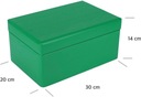 Зеленый деревянный ящик с крышкой, 30х20х14 см.