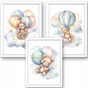 КАРТИНЫ ДЛЯ ДЕТСКИХ КОМНАТ ПОСТЕРЫ A3 ЖИВОТНЫЕ ПЛЮШЕВЫЕ МИШКИ НАБОР ПОСТЕРОВ