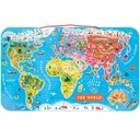 JANOD PUZZLE MAGNETYCZNE EDUKACYJNE MAPA ŚWIATA 7+