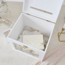 БОЛЬШАЯ коробка для свадебных конвертов, БЕЛЫЙ оргстекло, под старину