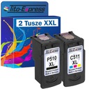2x чернила для CANON PG-510 + CL-511 XL, черные + цветные