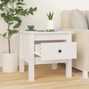 vidaXL Bočný stolík, biely, 40x40x39 cm, masívne borovicové drevo Hĺbka nábytku 1 cm