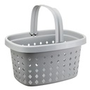 KOSZ NA ZAKUPY Z RĄCZKĄ SZARY AŻUROWY SOLIDNY 20KG