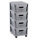 Ажурная полка Curver 4x11L Infinity, серый
