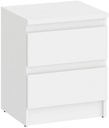 ПРИМОЧКА, комод, СТЕЛЛА СТОЛИК, 2 ЯЩИКА, 40 СМ, МАТОВЫЙ БЕЛЫЙ MAFMEBLE