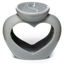 Керамический ароматический камин 13,5 см, серый Сердце