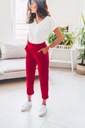 Красные женские спортивные брюки из хлопка со стрелкой L