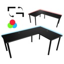 Угловой игровой стол, черный, двусторонний, светодиодный