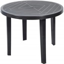 КРУГЛЫЙ ПРОЧНЫЙ СТОЛ ПЛАСТИКОВЫЙ САДОВЫЙ СТОЛ ДЛЯ САДА 90 см ГРАФИТ ОПАЛ