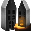 DOMEK LAMPION NA LED SWIECE LATARNIA HANDMADE CZARNY LATARENKA LOFT