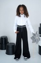 Элегантные деловые брюки, широкие шведские, черные, для девочек 146
