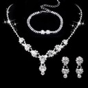Свадебный комплект ювелирных изделий Ожерелье Серьги Цирконии Свадьба