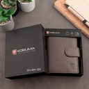Мужской кожаный кошелек Вертикальный Коричневый Большой RFID-защита / KORUMA