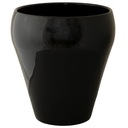 ЦВЕТОЧНЫЙ ГОРШОК БЕЛЛА, керамика, черный глянец, диаметр. 25 см