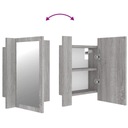 vidaXL Kúpeľňová skrinka so zrkadlom a LED, sivý dub sonoma 40x12x45 cm Typ iný