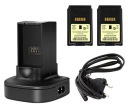 НАБОР XBOX 360 ЗАРЯДНОЕ УСТРОЙСТВО НА 2 АККУМУЛЯТОРА USB-КАБЕЛЬ