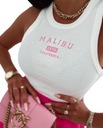 Boxerka dámska rebrovaná blúzka MALIBU Fame Fashion biela uni XS S M