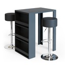 БАРНЫЙ СТОЛИК 80 СМ, АНТРАЦИТОВЫЙ С 2 СТУЛЬКАМИ VICCO