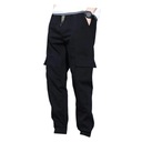 Módne pánske nohavice Cargo Nohavice s vysokým pásom a širokými nohavicami uvoľneného strihu 5XL čierna Zapínanie žiadne