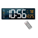 ZEGAR NA ŚCIANĘ Cyfrowy Elektroniczny Duży LED Temperatura Pilot Stoper USB