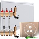 Латунный коллектор C.O 10 для теплого пола и КОРОБКА ДЛЯ СКРЫТОГО МОНТАЖА + БЕСПЛАТНЫЙ нож.