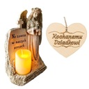 ZNICZ dla DZIADKA ANIOŁ STRÓŻ z napisem i świeczką led na GRÓB