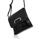 Dámska kožená kabelka na rameno Čierna Mestská poštárka PAOLO PERUZZI Dominujúci vzor bez vzoru