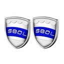 2 PIEZAS AZUL S80L EMBLEMA INSIGNIA PEGATINAS AL KAROSERIE PARA VOLVO 3.8CM 