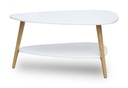 Moderný konferenčný stolík polica drevené nohy ModernHome biela Hĺbka nábytku 1 cm