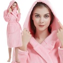 БАННЫЙ ХАЛАТ ТЕПЛЫЙ РОЗОВЫЙ С КАПЮШОНОМ, S/M