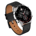 СМАРТ-ЧАСЫ GARETT V10 СЕРЕБРЯНЫЕ И ЧЕРНЫЕ КОЖАНЫЕ