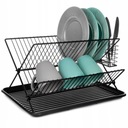 ДВУХУРОВНЕВАЯ СУШИЛКА ДЛЯ СУШКИ ПОСУДЫ, ЧЕРНАЯ, МЕТАЛЛ, СТИЛЬНЫЙ ЛОФТ