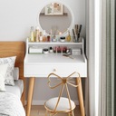 KOZMETIKAI FÉSÜLKÖDŐASZTAL SMINK TÜKÖRREL FEHÉR SKANDINÁV LOFT MODERN Bútor szélessége 70 cm