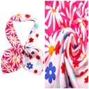 ЖЕНСКИЙ платок на шею, для волос, шарф из шелкового атласа с цветами, розовые цветы