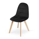 VELVET СТУЛ VELVET, СТЕГАНЫЙ, МЯГКИЙ, ДЕРЕВЯННЫЕ НОЖКИ, черный