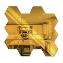 Самоклеящиеся зеркала в форме сот, большой шестигранник, набор из 12 штук, золотой шестигранник