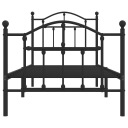 Металлическая рама кровати с изголовьем и подножьем черная 90x190 см